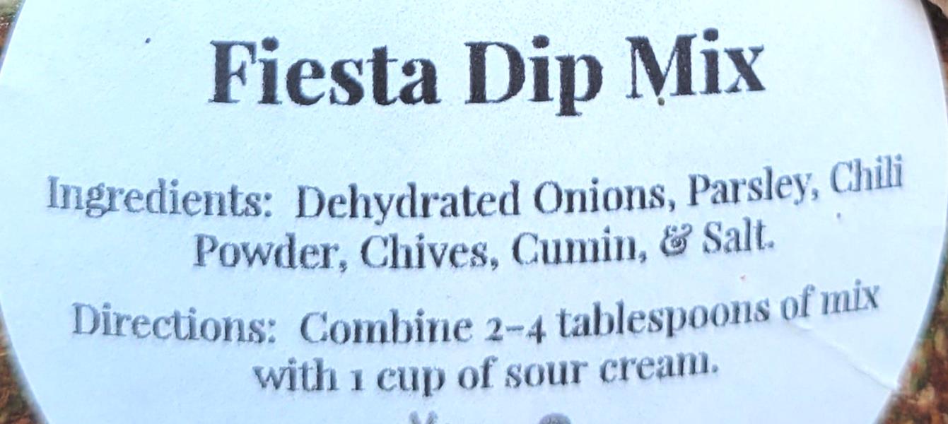 Fiesta Dip Mix Ingredients