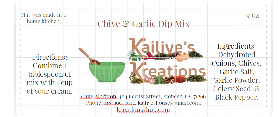 Chive & Garlic Dip Mix